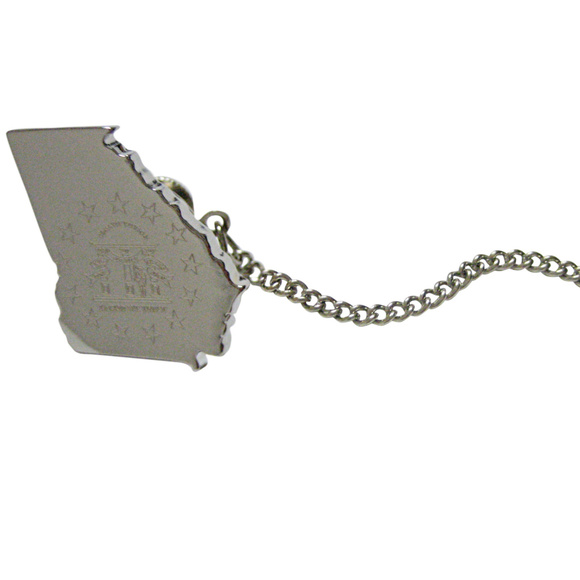 Georgia State Map Shape and Flag Design Tie Tack - Picture 1 of 2
